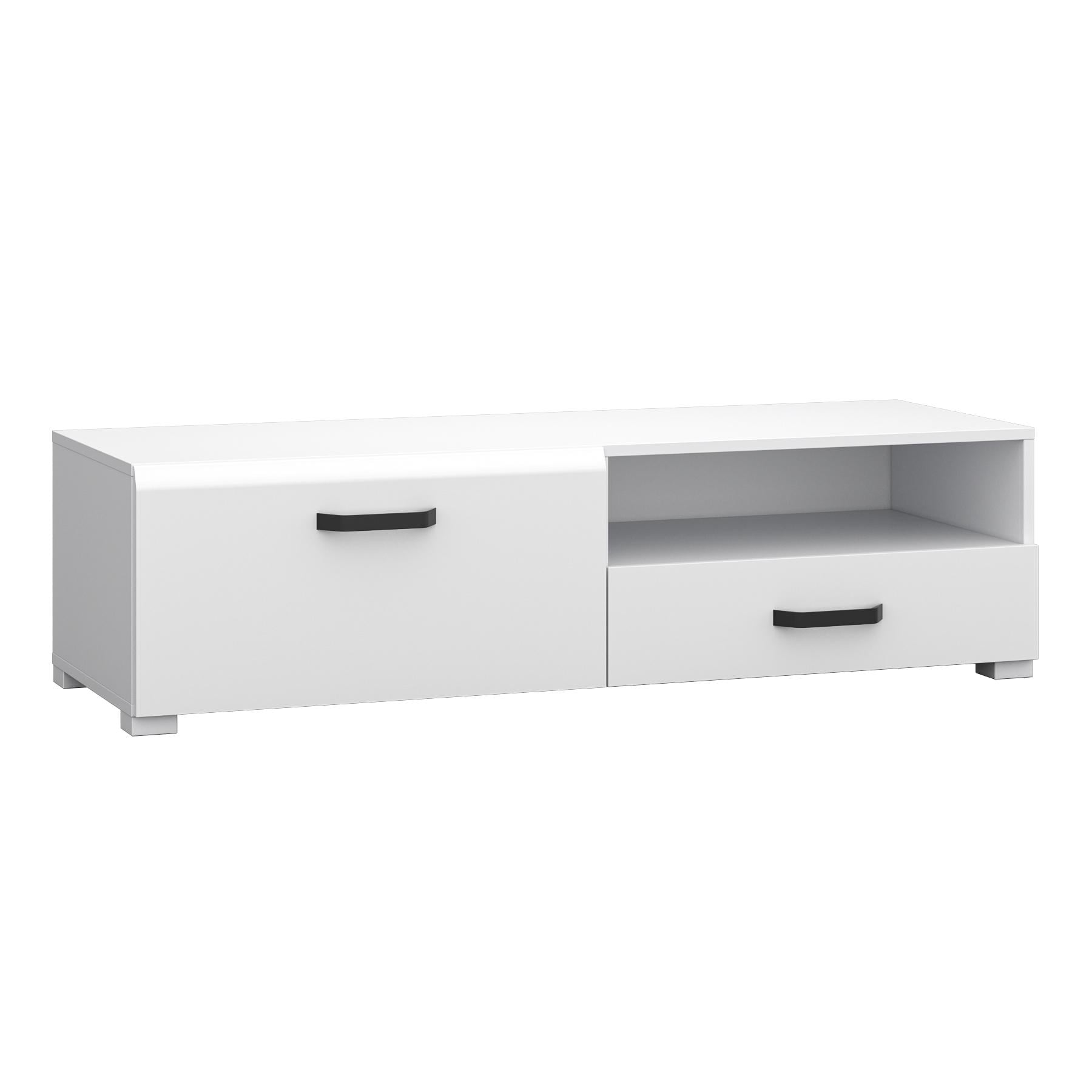 Тумба под телевизор Blonski Barry H 1д1ш 350х1300х460 мм Нимфея Альба/Белый снег