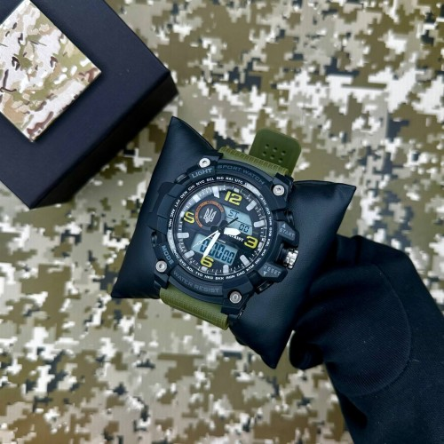 Наручные часы Patriot 012AGUASI Тризуб Черный/Зеленый/Серебряный (2101028551) - фото 4 Наручные часы Patriot 012AGUASI Тризуб Черный/Зеленый/Серебряный (2101028551) - фото 4