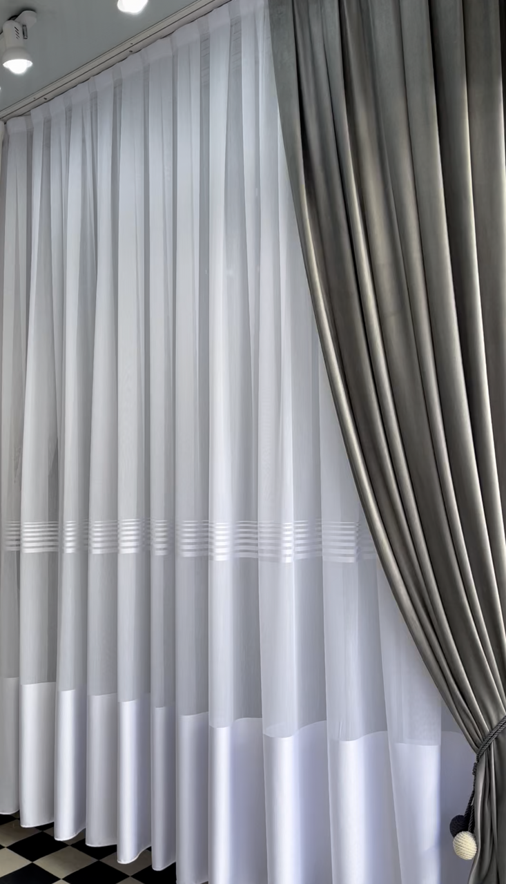 Тюль оносва лён белая