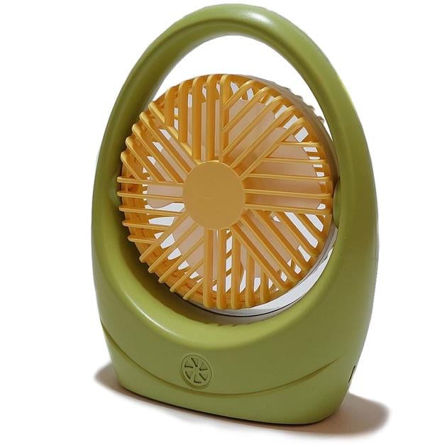 Аккумуляторный настольный мини вентилятор DianDi SQ2235A Зеленый USB 2 режима с углом наклона 3-4,5 Вт