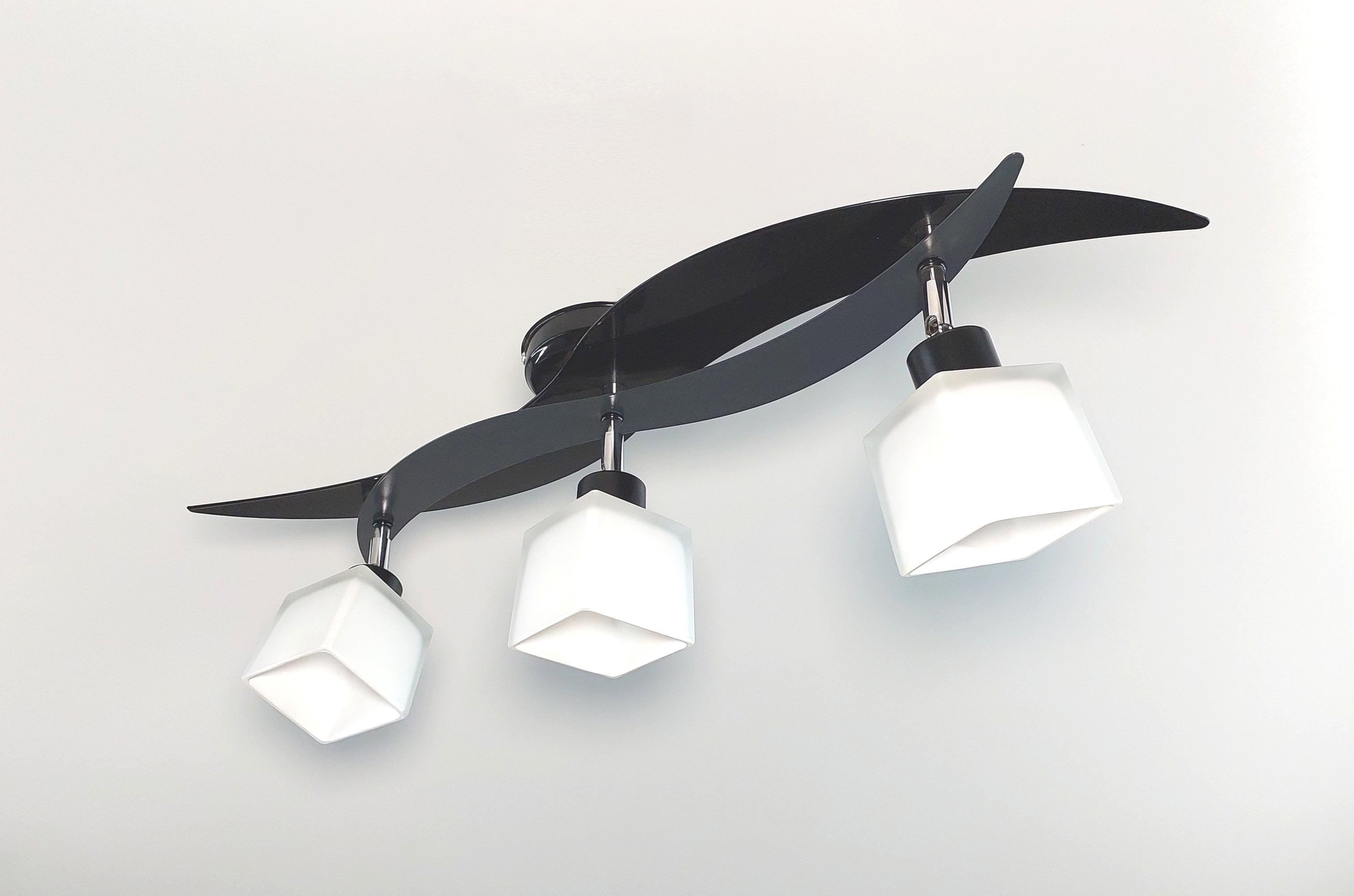 Люстра потолочная 8008/3 на три поворотных плафона металлическая Черный/Серый - фото 2 Люстра потолочная 8008/3 на три поворотных плафона металлическая Черный/Серый - фото 2