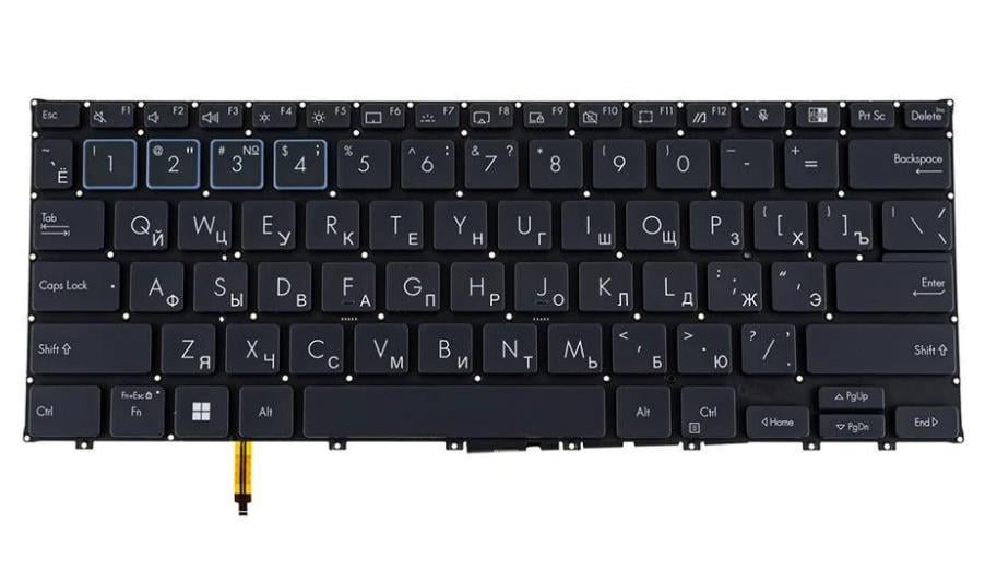 Клавиатура для ноутбука Asus B3402 series rus без фрейма/подсветки клавиш Black (170005)