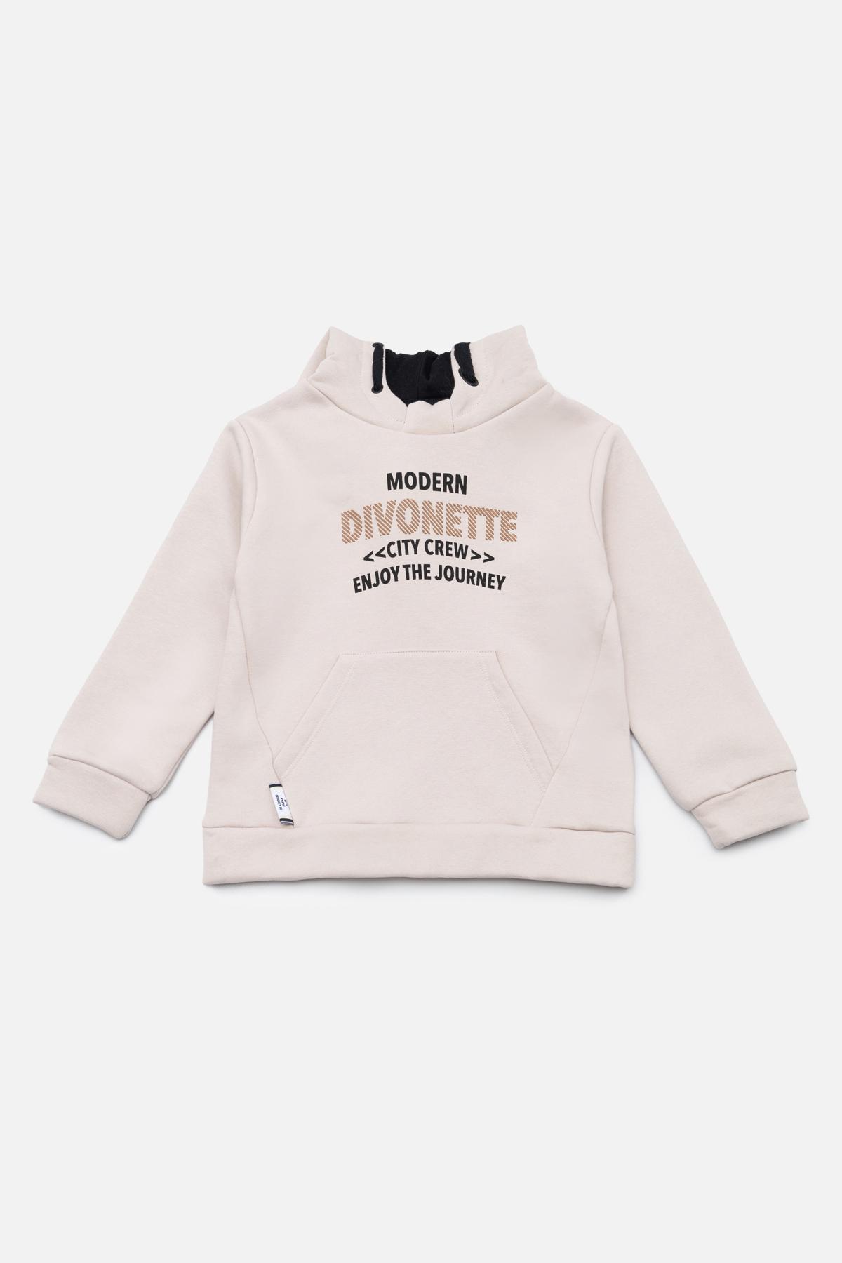 Худи для мальчика ЦБ-00234628 128 см Бежевый (28576570)