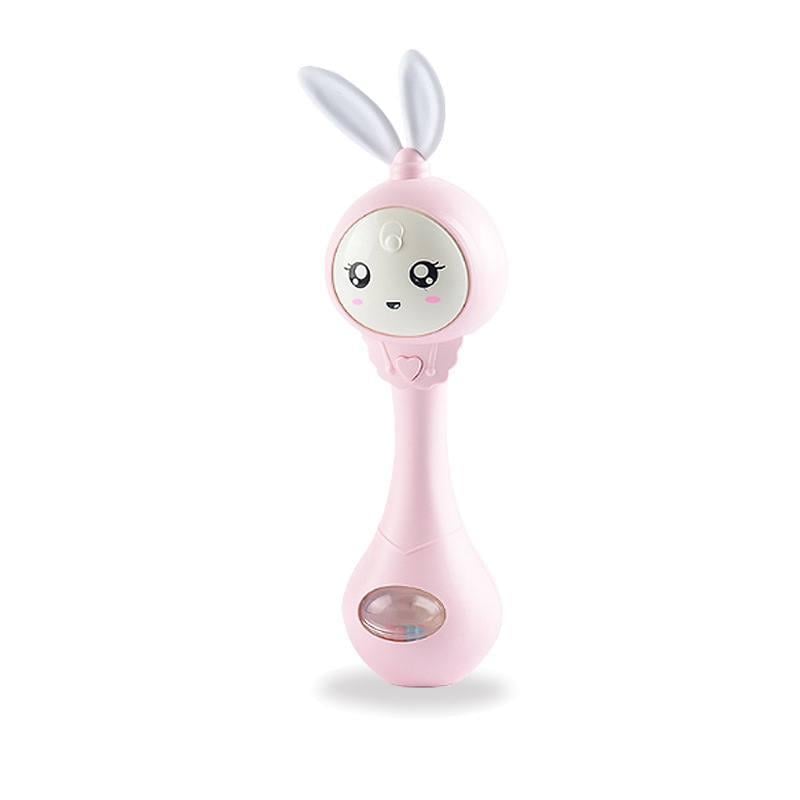 Интерактивная музыкальная погремушка Baby Molar Rattle YL 5505 прорезыватель для зубов Зайчик Розовый (1720292273)