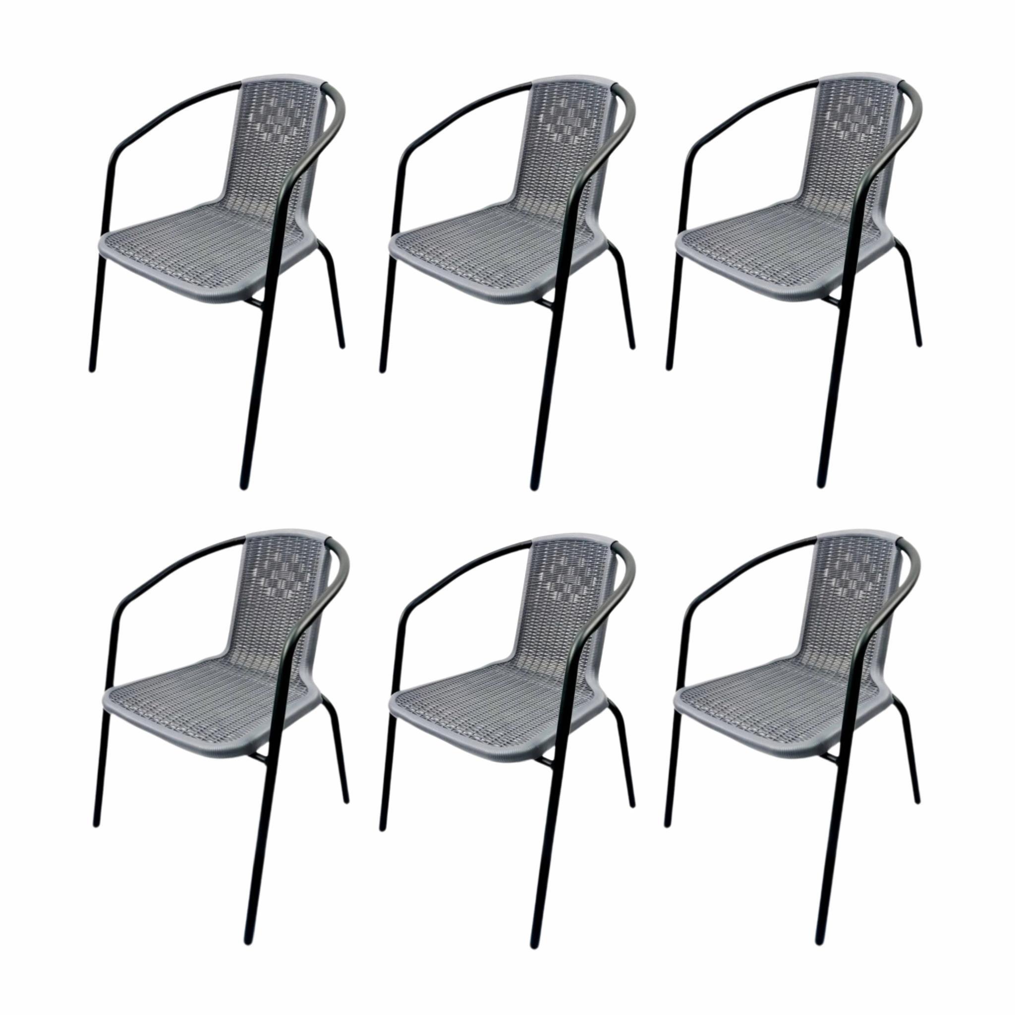 Комплект кресел садовых 4Points Prato из искусственного ротанга 6 шт. Серый