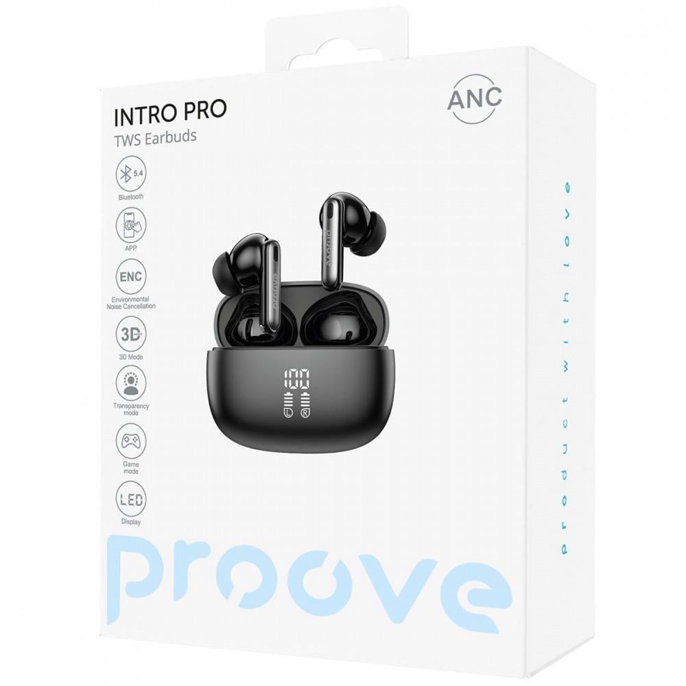 Наушники беспроводные Proove Intro Pro TWS with ANC APP obsidian Black - фото 5 Наушники беспроводные Proove Intro Pro TWS with ANC APP obsidian Black - фото 5