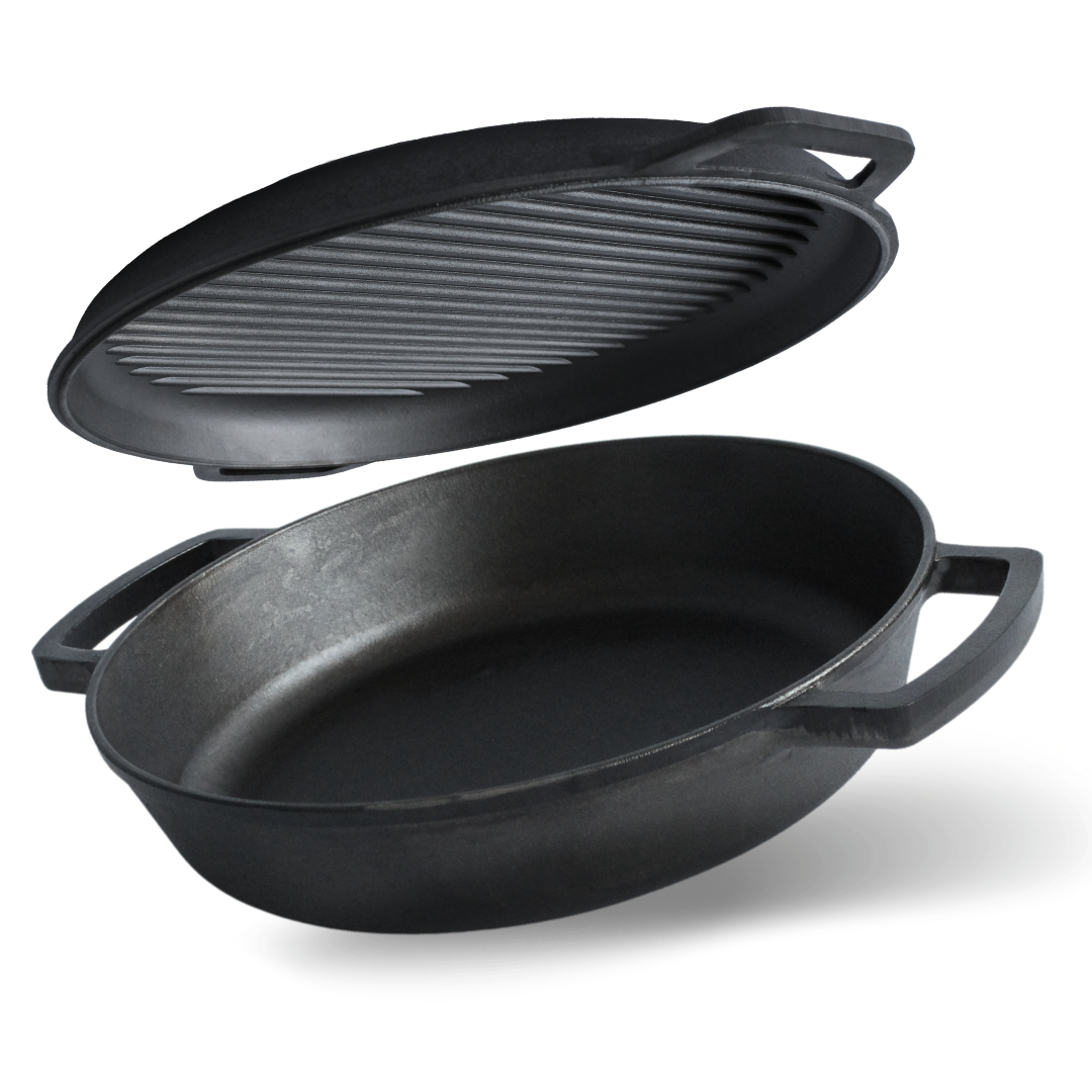 Жаровня чугунная Brizoll с чугунной крышкой-сковородой-гриль 360х80 мм (32542678)