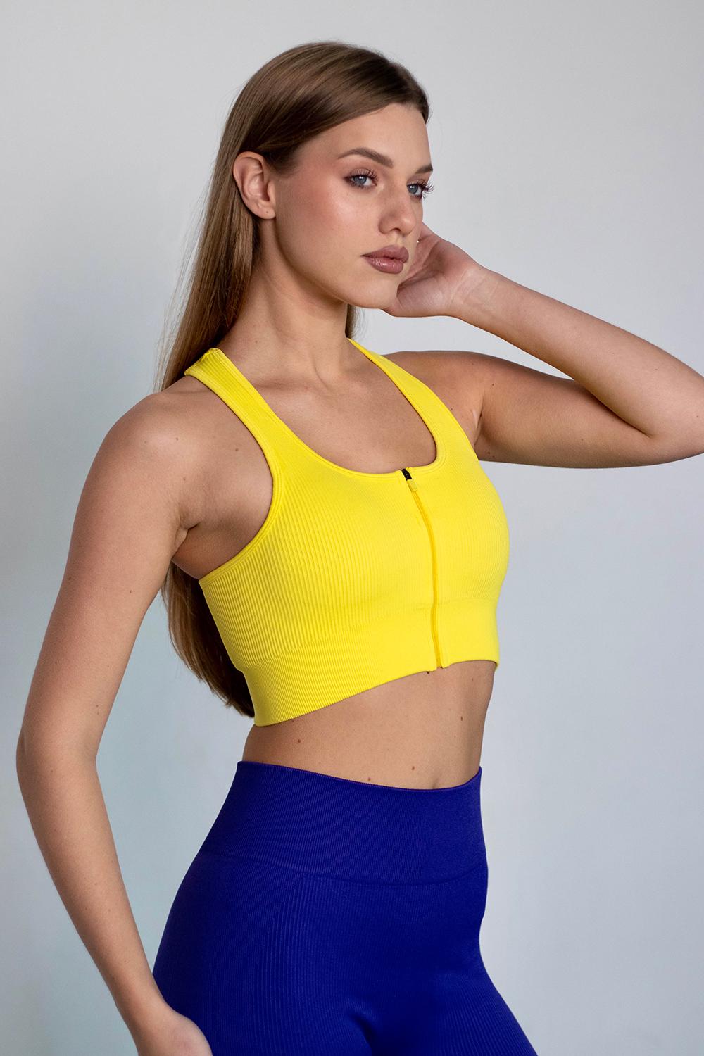 Топ женский бесшовный Giulia Flex top Zip-Up Active 336 на молнии S Yellow-cold lemon (31886434)