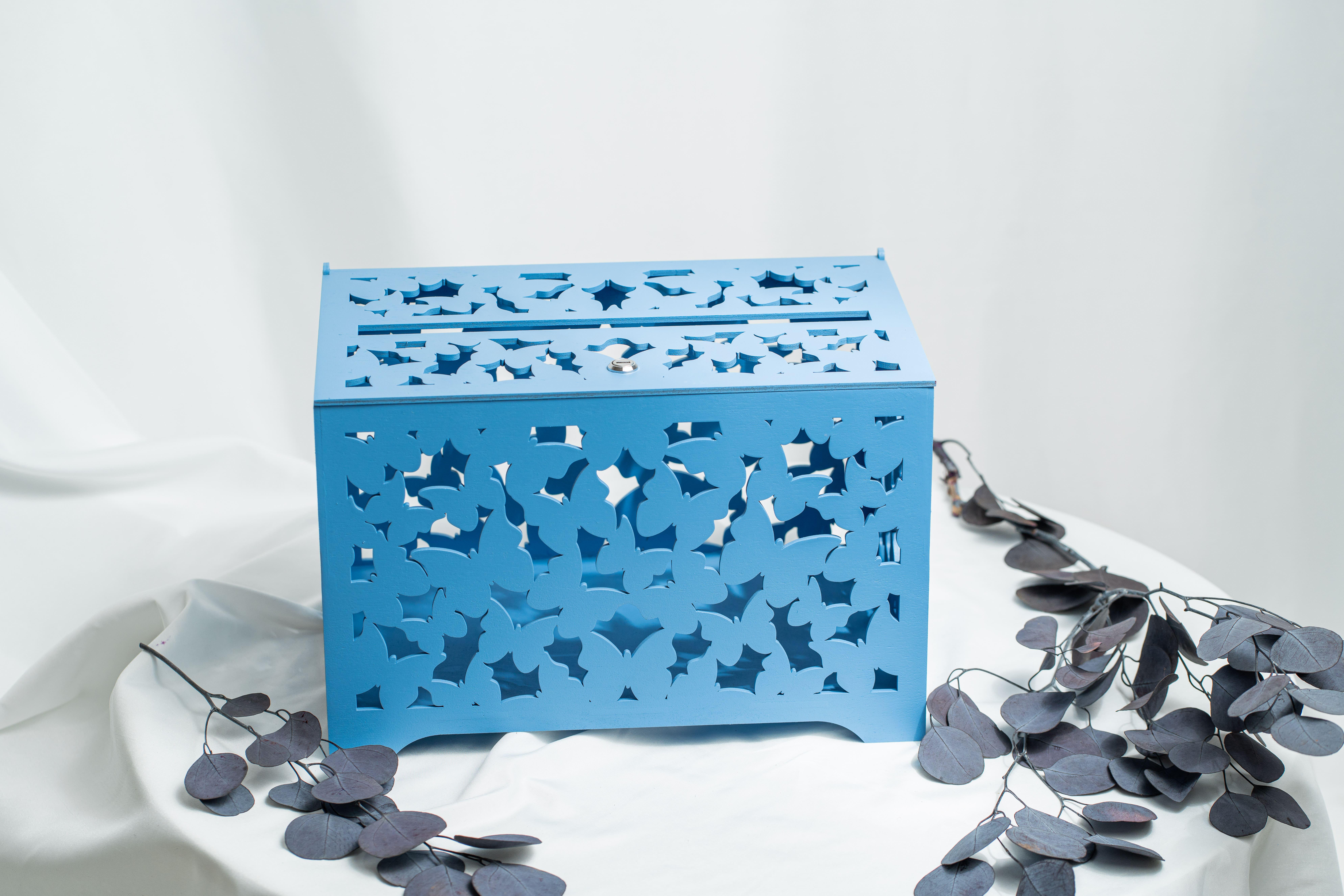 Скринька весільна Elfy Метелики Блакитний (23780727)