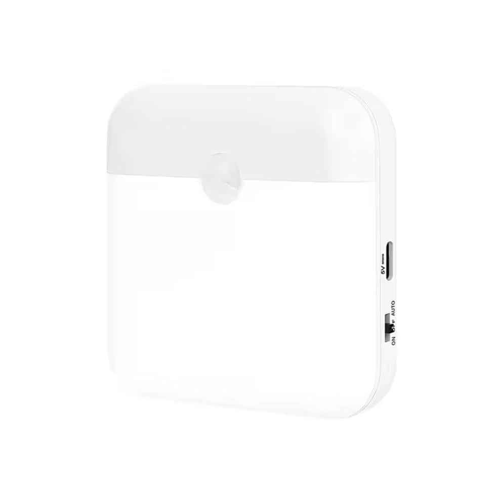 Светильник квадратный LED теплый свет/датчик движения/кнопка 2 режима White