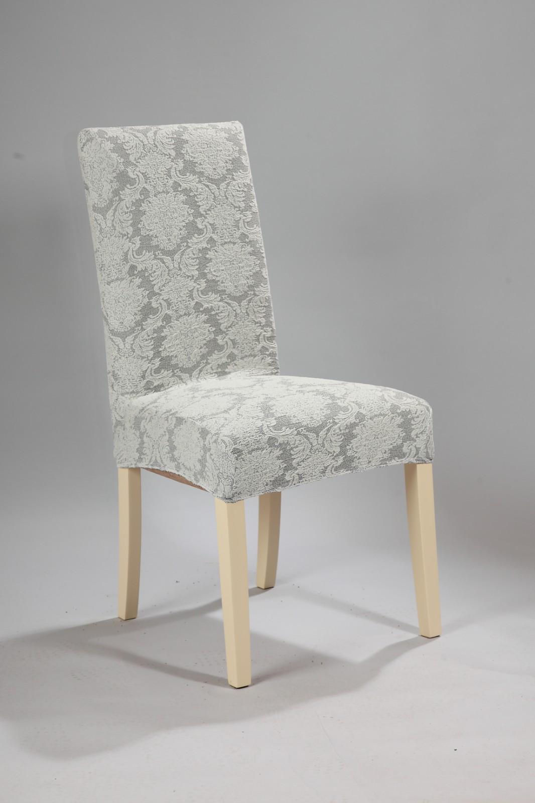 Чехол натяжной на стул GOSPO жаккард Белый (2268849242) - фото 1 Чехол натяжной на стул GOSPO жаккард Белый (2268849242) - фото 1