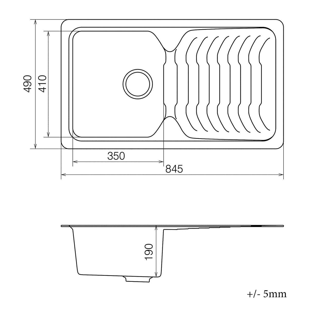 Мойка кухонная Vankor Sigma SMP 02.85 + сифон 845х490х190 мм Black - фото 2 Мойка кухонная Vankor Sigma SMP 02.85 + сифон 845х490х190 мм Black - фото 2