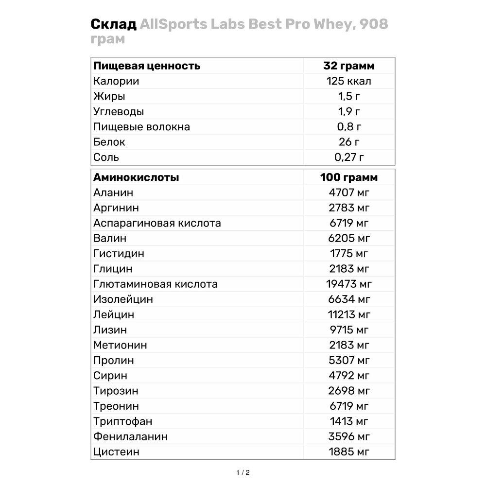 Протеїн AllSports Labs Best Pro Whey 908 г Ваніль-полуниця (1893V13240) - фото 3