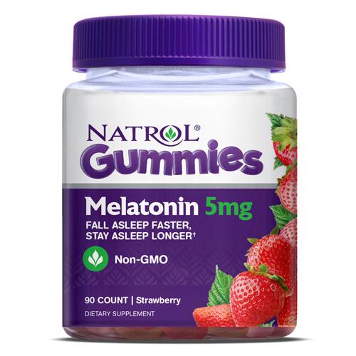 Натуральна добавка Natrol Melatonin 5 мг Gummies 90 желеек Полуниця (3573)