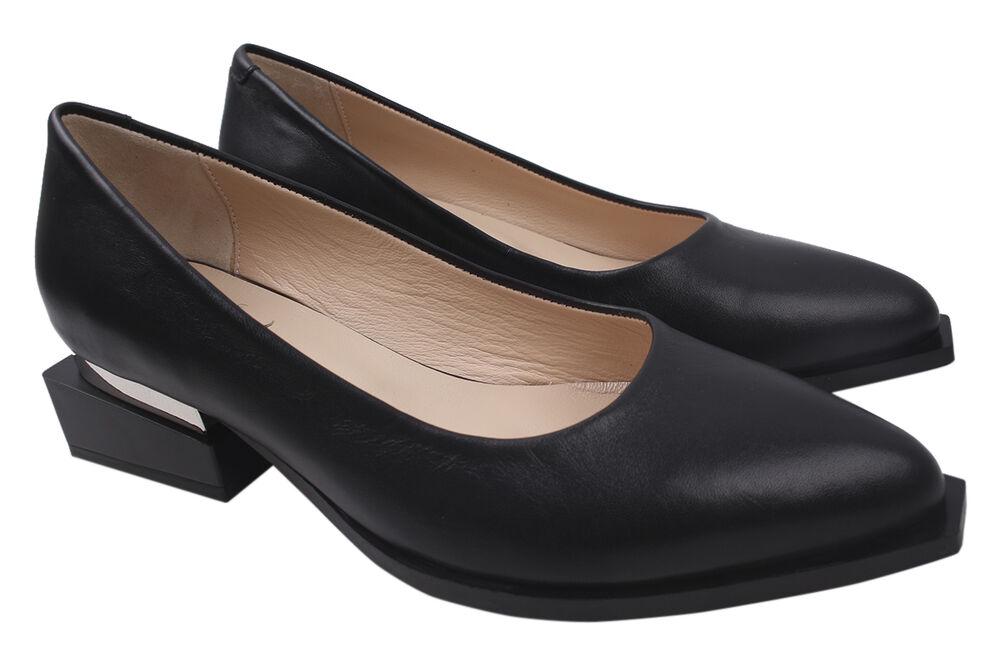 Туфли Aquamarin на низком ходу женские из кожи р. 40 Черный (1773-20DT)