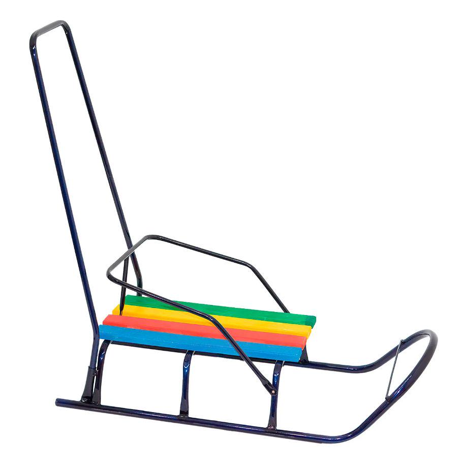 Санки Классик круглые полозья с ручкой Синий (228436)