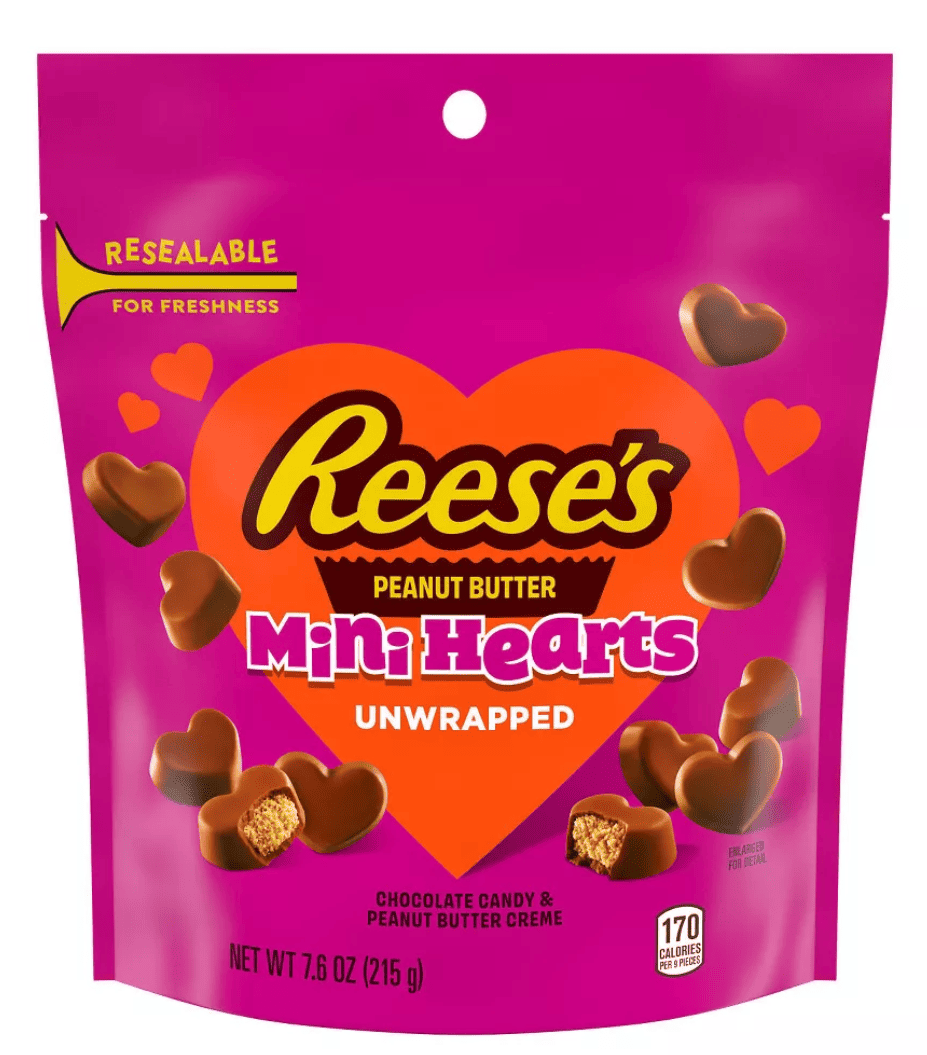 Конфеты шоколадные Reese's Unwrapped Mini Hearts Valentine's Day Peanut Butter 215 г (2900617113)