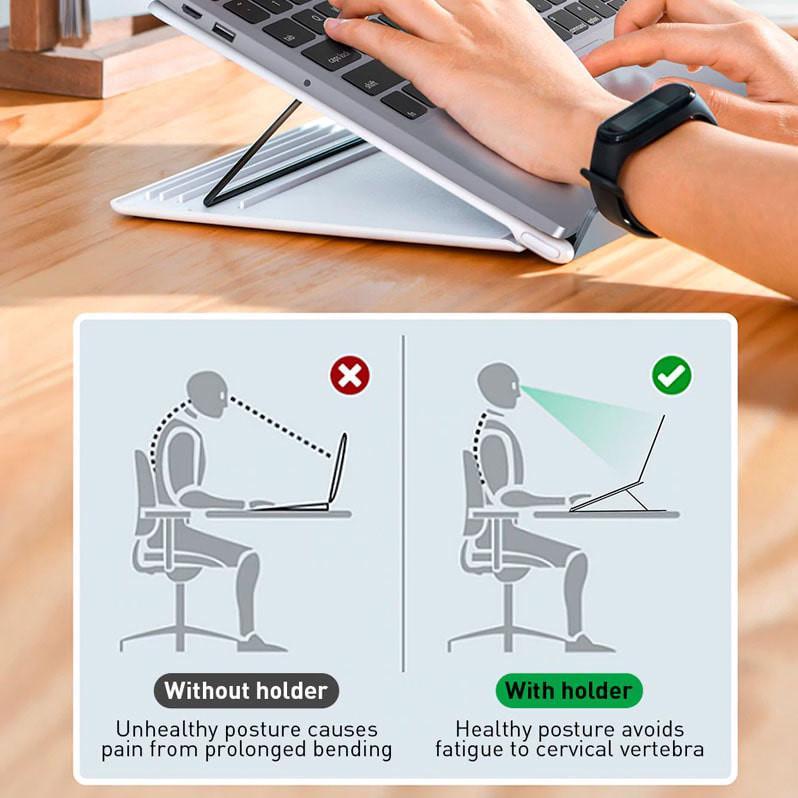 Подставка под ноутбук Baseus Let''s go Mesh Portable Laptop Stand SUDD-2G White/Gray - фото 6