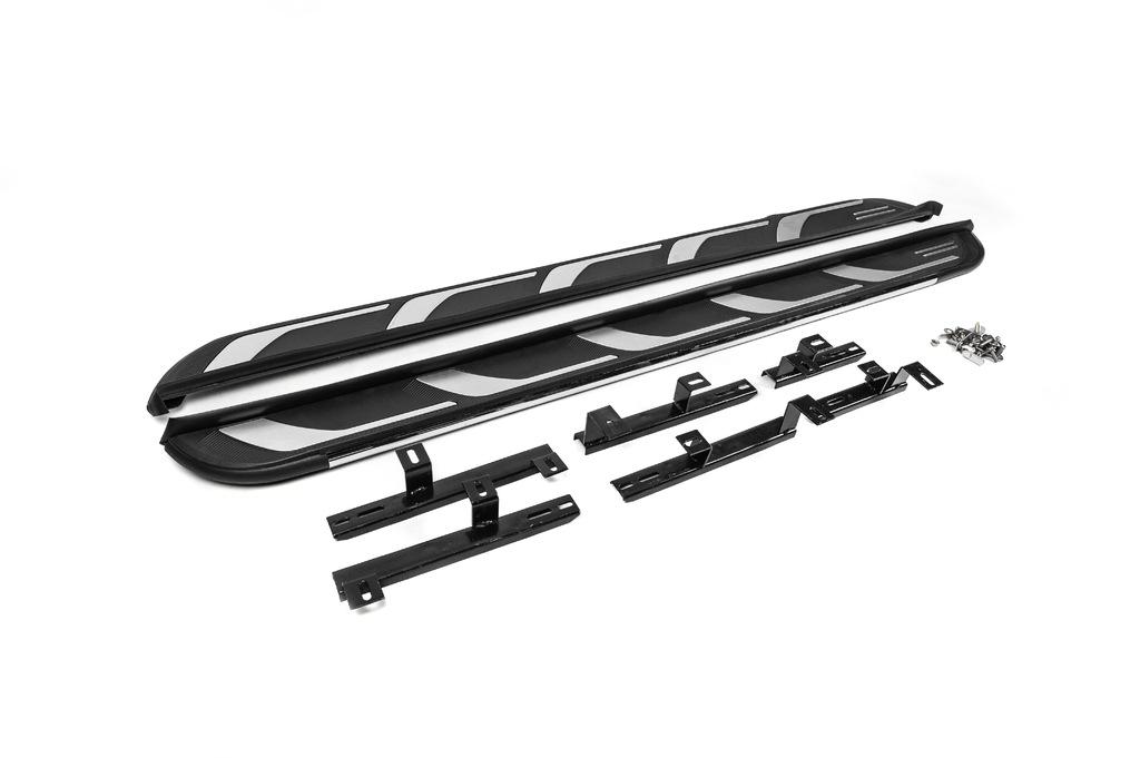 Боковые пороги OEM V2 Niken для Audi Q5 2017-2025 гг. алюминий/пластик Серый