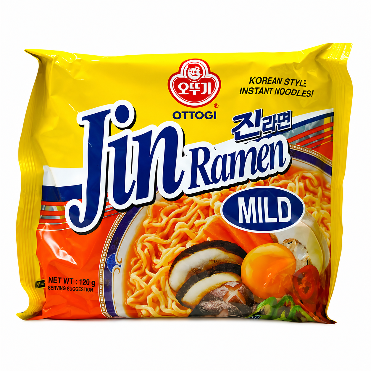 Рамен корейский Ottogi Jin Ramen Mild Korean Style Instant Noodles Милд 120 г
