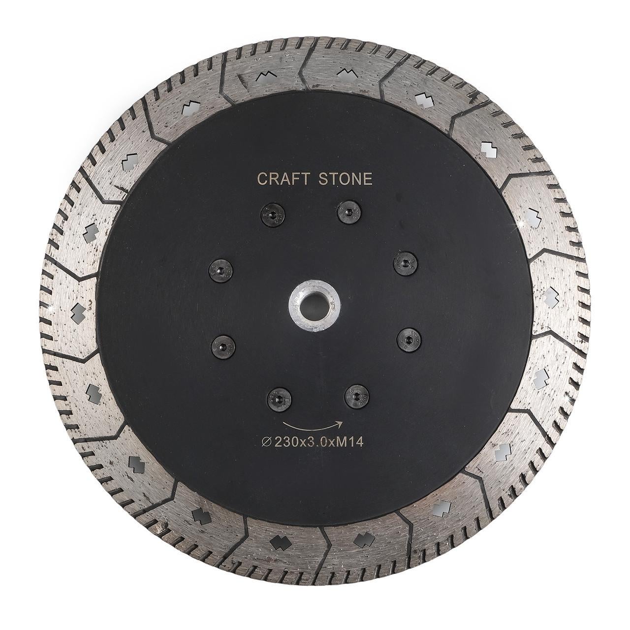 Диск алмазний відрізний сухоріз 230 мм CRAFT STONE з фланцем М14 на КШМ по граніту/бетону/каменю (2831688693)