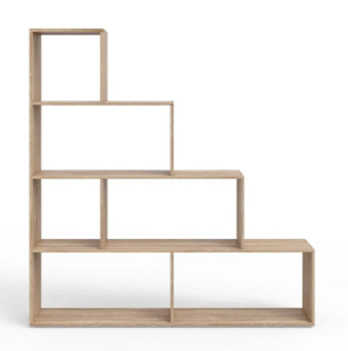 Стеллаж лесенка для гостиной с ячейками на 6 ячеек Дуб сонома (P57б) - фото 1