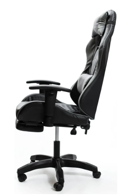 Крісло геймерське Raptor black з підставкою для ніг/ергономічною спинкою - фото 4