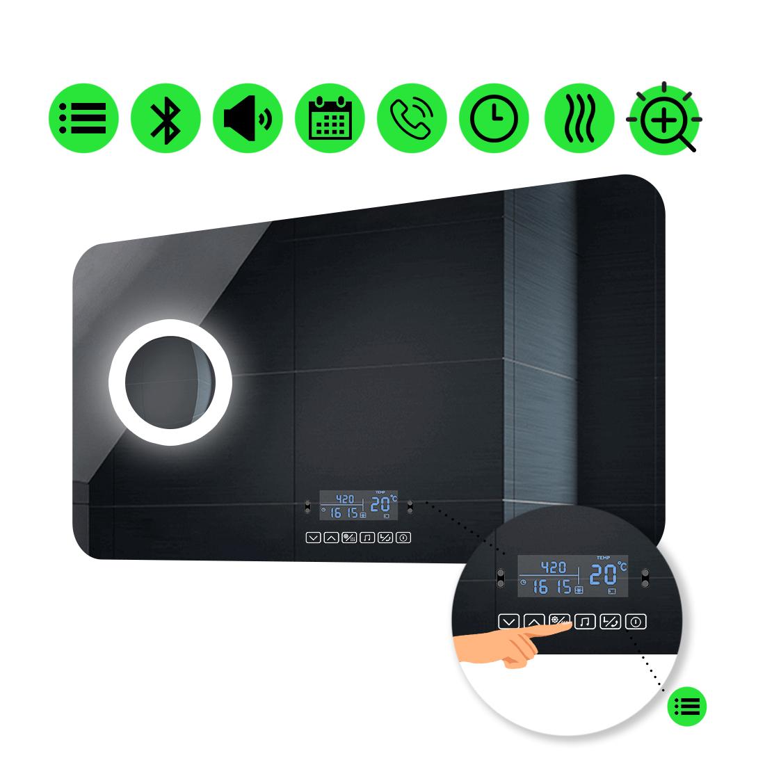 Зеркало с LED подсветкой Ornella с Smart-блоком линзой с подсветкой и подогревом 70x80 см (Ornela63)