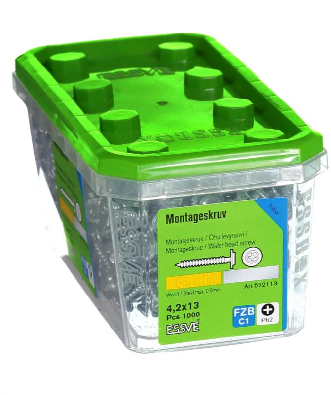 Саморіз монтажний з пресшайбою ESSVE 4,2х13 мм оцинкований PH2