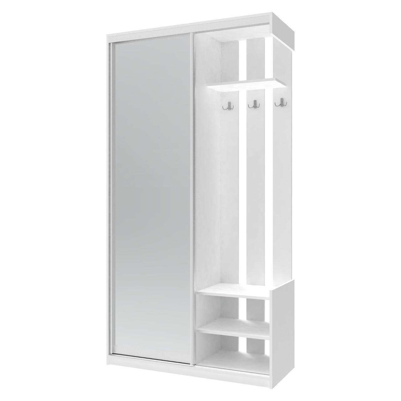 Передпокій з дзеркалом Doros City One Door 110х45х210 см Білий (DRS-011404)