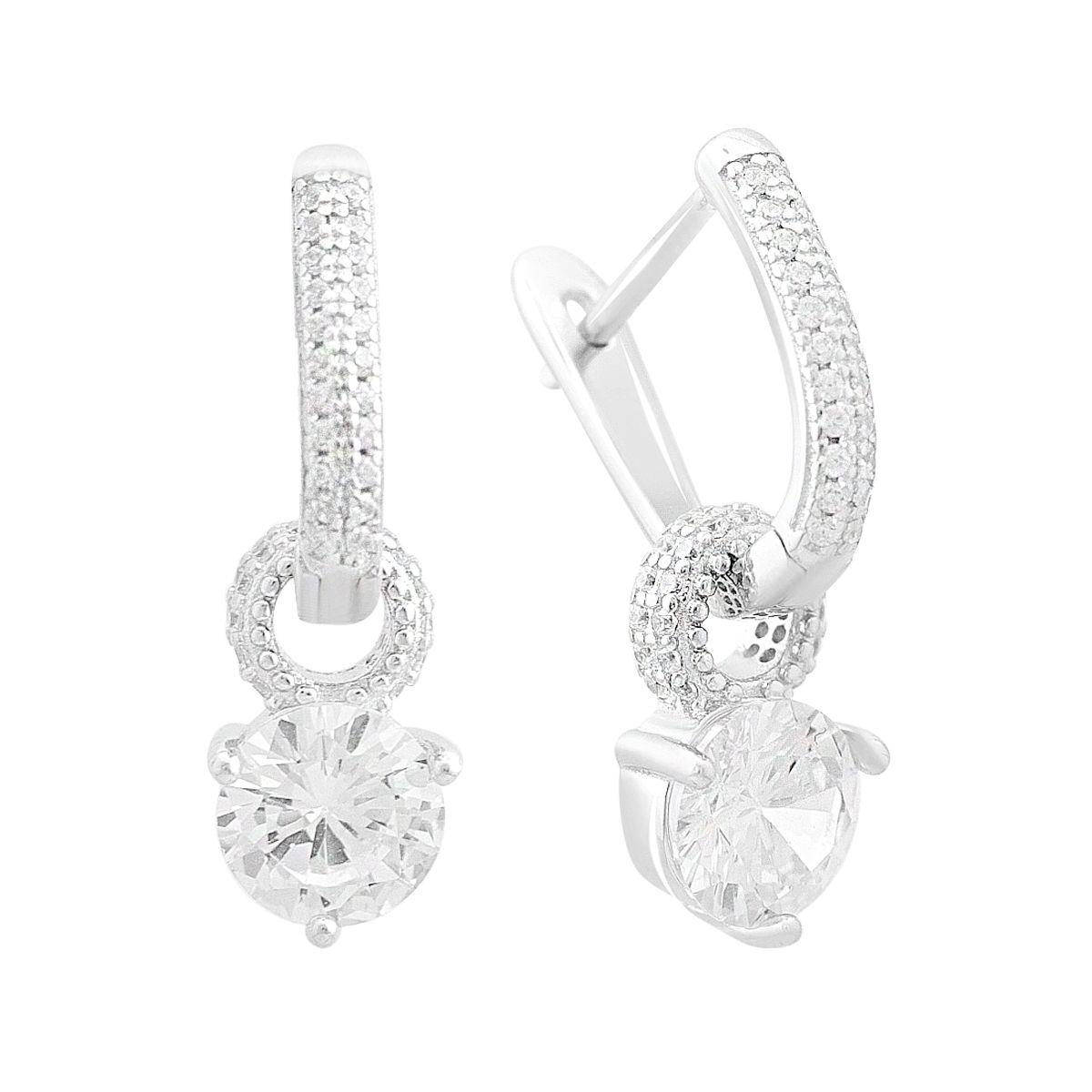 Серьги серебряные с фианитами (2152699)