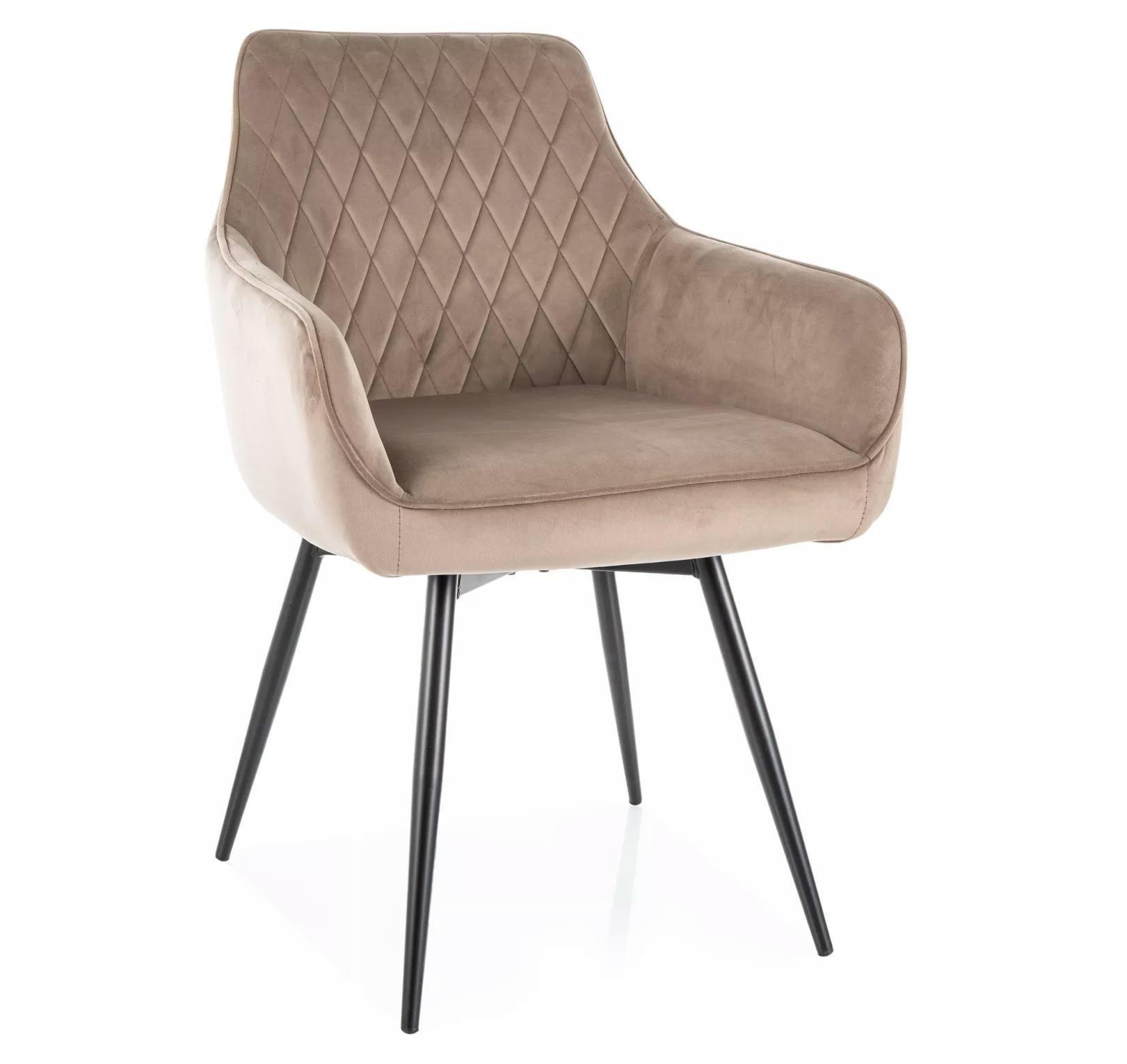 Стул кухонный Signal MARLO VELVET Черный/Темный-бежевый (BL.40MARLOVCCBE)