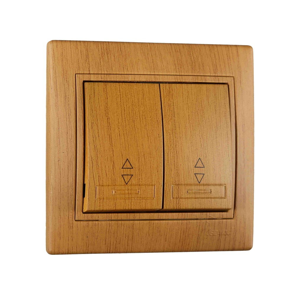 Выключатель Lezard Mira 2-клавишный проходной Дуб классический матовый