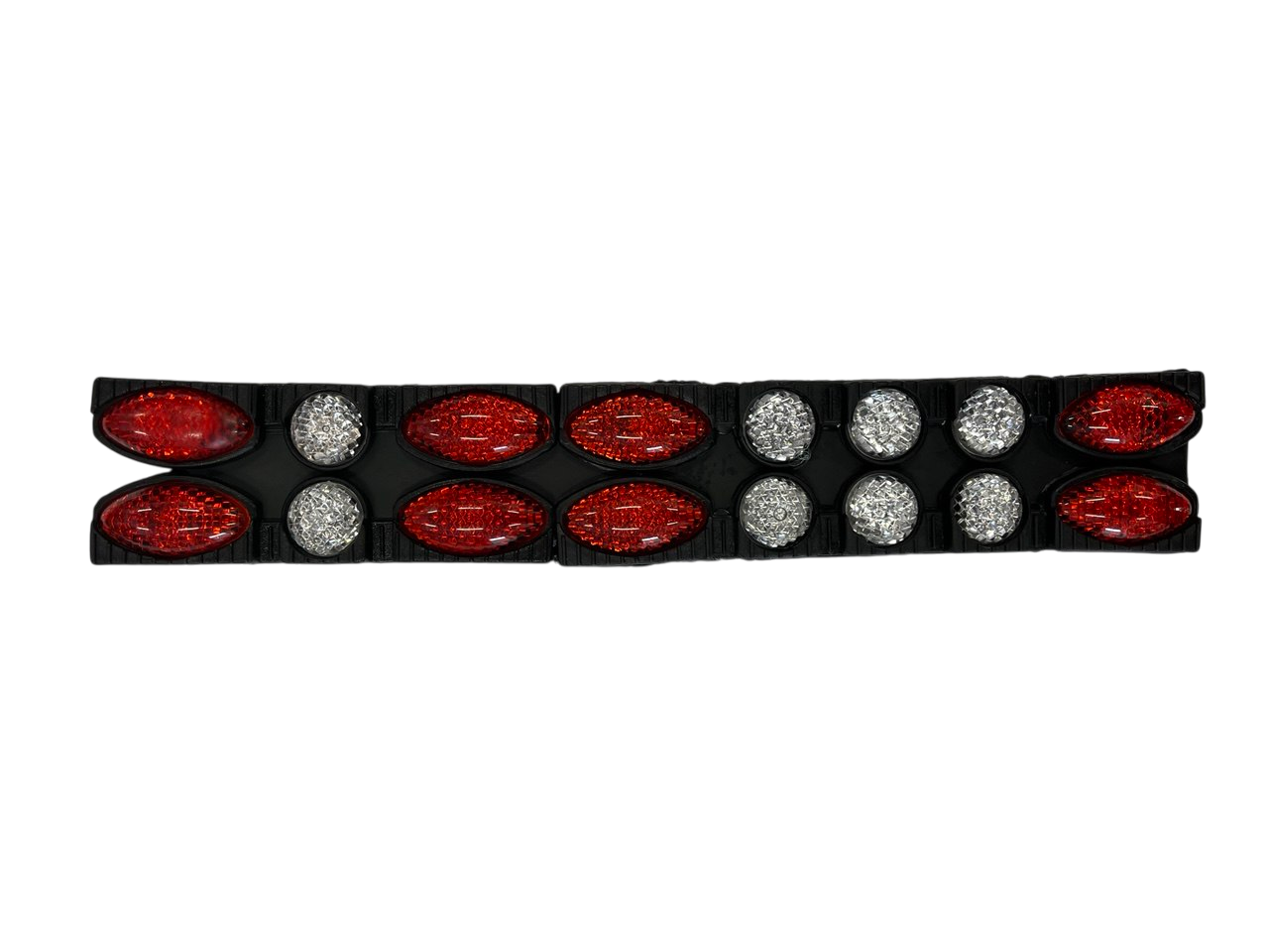 Катафот на двери круг-овал Белый/Красный (00420бк)