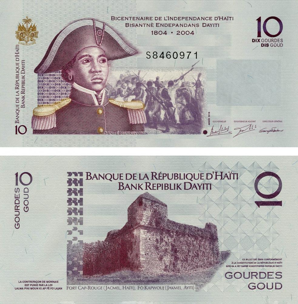 Коллекционная банкнота Гаити 10 гурдов 2016 UNC P272 (Б13524)