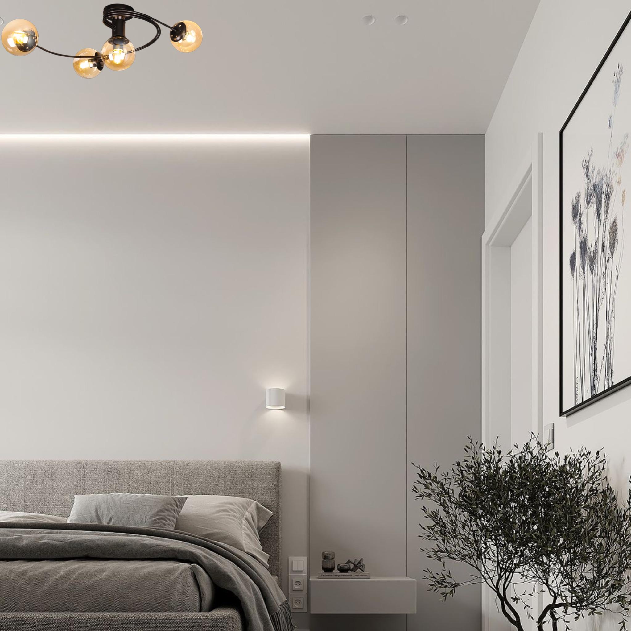 Люстра стельова з кулями Чорний (61-LX04-4 BK+BR) - фото 3 Люстра стельова з кулями Чорний (61-LX04-4 BK+BR) - фото 3