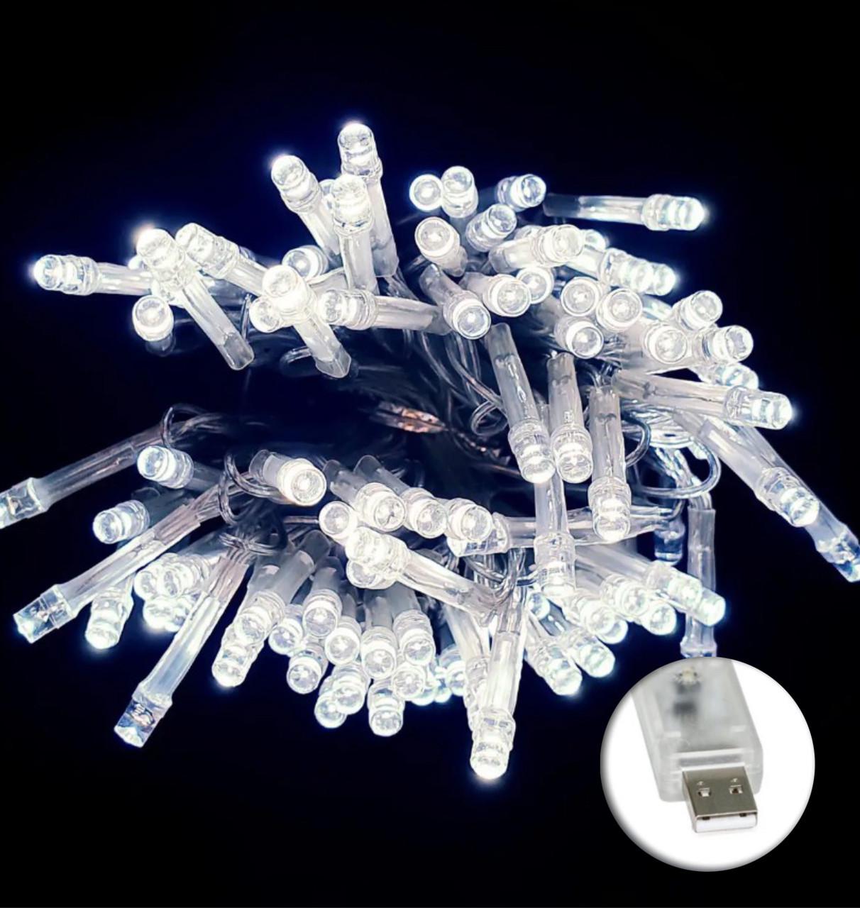 Гирлянда-нить диодная Классическая USB 50LED на батарейках 5 м Белый (7G-F-7796) - фото 2 Гирлянда-нить диодная Классическая USB 50LED на батарейках 5 м Белый (7G-F-7796) - фото 2