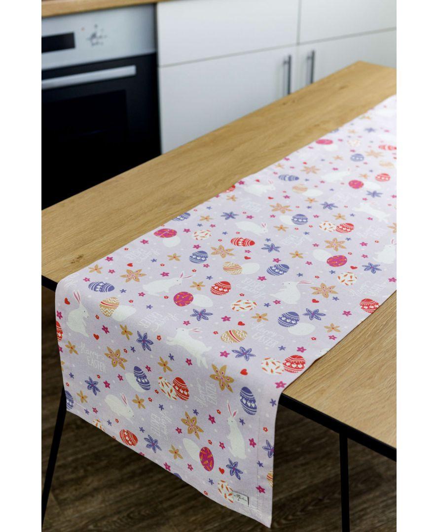 Ранер для столу Писанка 40х140 см Бузковий (028730)