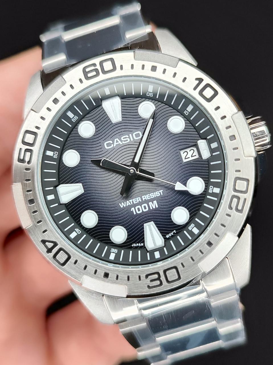 Наручний годинник чоловічий Casio MTD-140D-1A Diver Collection з сталевим корпусом/водозахистом 100 м Чорний (2732558404)
