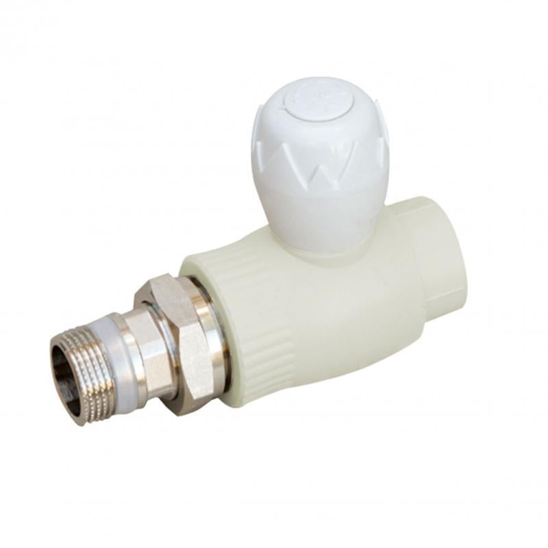 Кран кульовий для радіатора Blue Ocean PPR прямий 20х1/2" White (24850747)