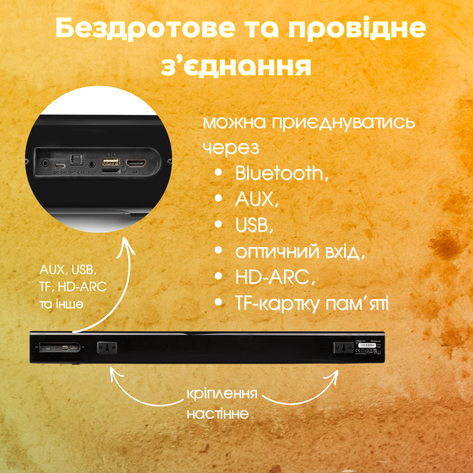 Саундбар Audizio SB80 120 Вт Bluetooth AUX USB - фото 14