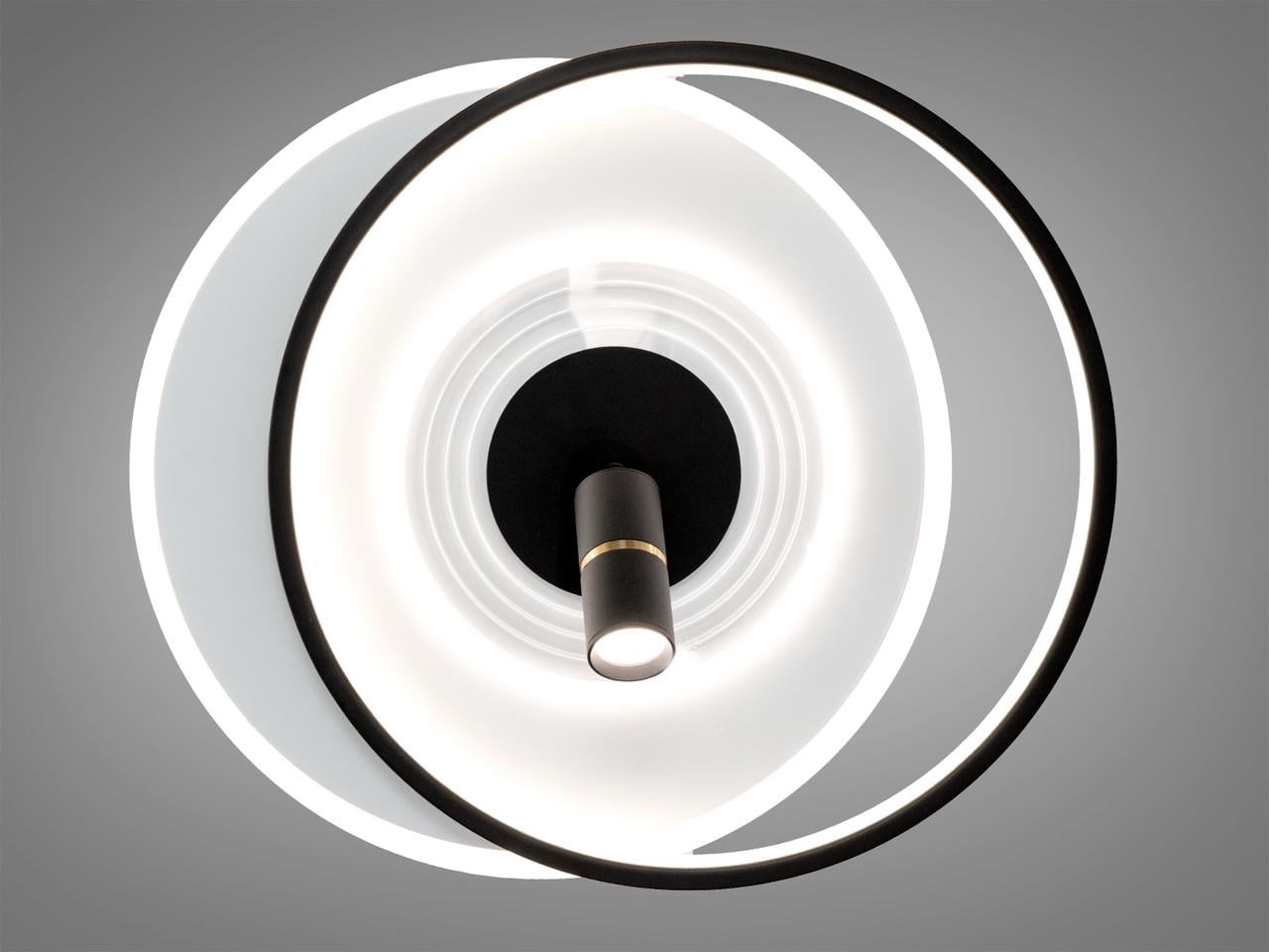 Люстра светодиодная для гостиной Diasha 5531WH+BK dimmer 64 Вт с пультом и димером Белый/Черный (2957216511)