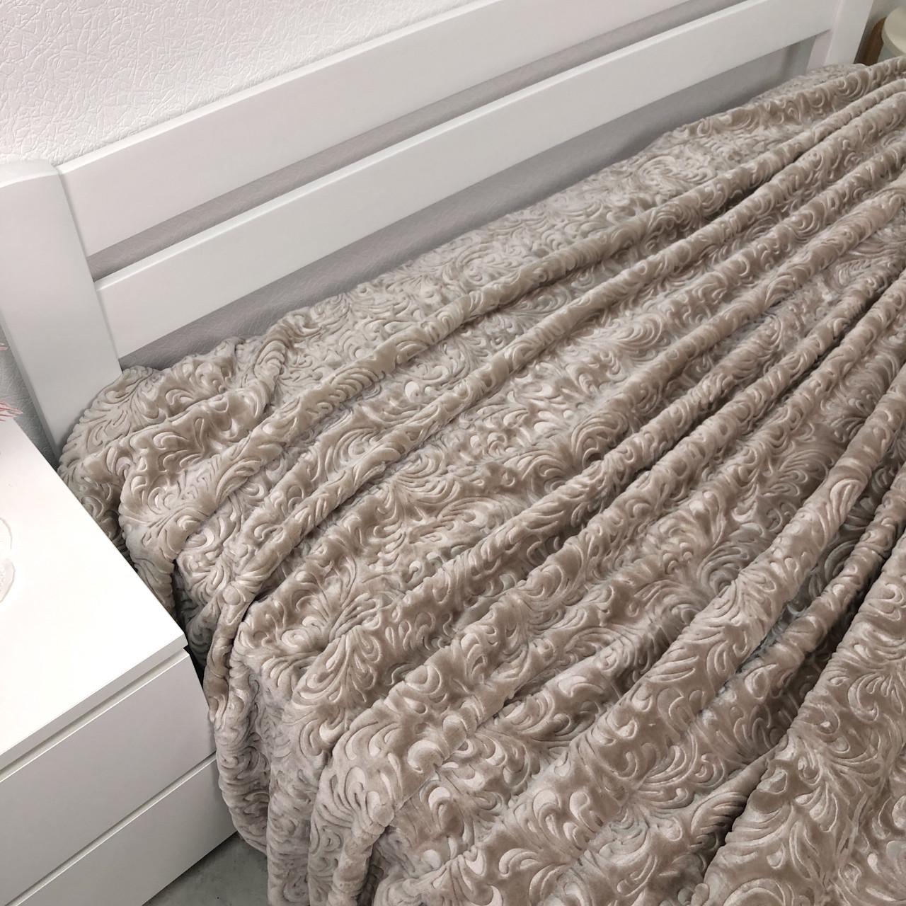 Велюровий плед з видавкою Vie Nouvelle акрил 200х240 см Бежевий Велюровий плед з видавкою Vie Nouvelle акрил 200х240 см Бежевий