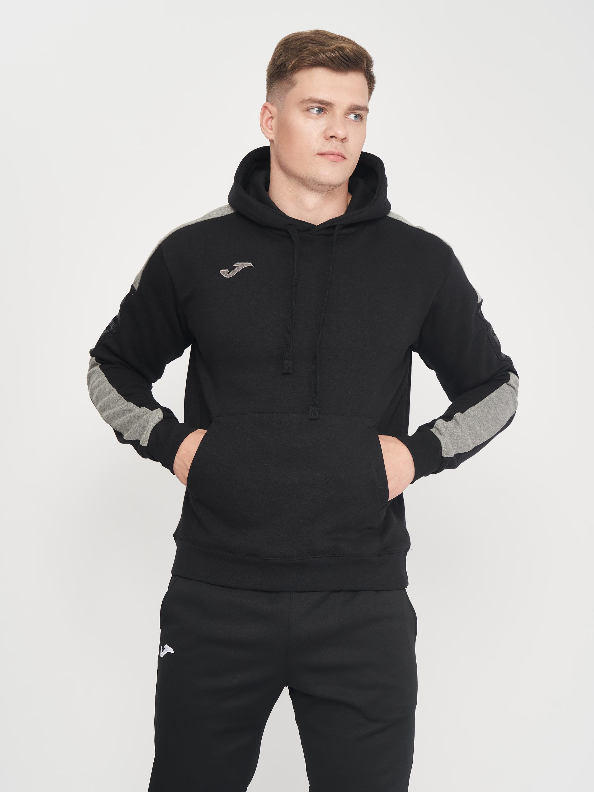 Реглан Joma 102238.111 Street Hoodie S Black Melange Gray (8424309424589)