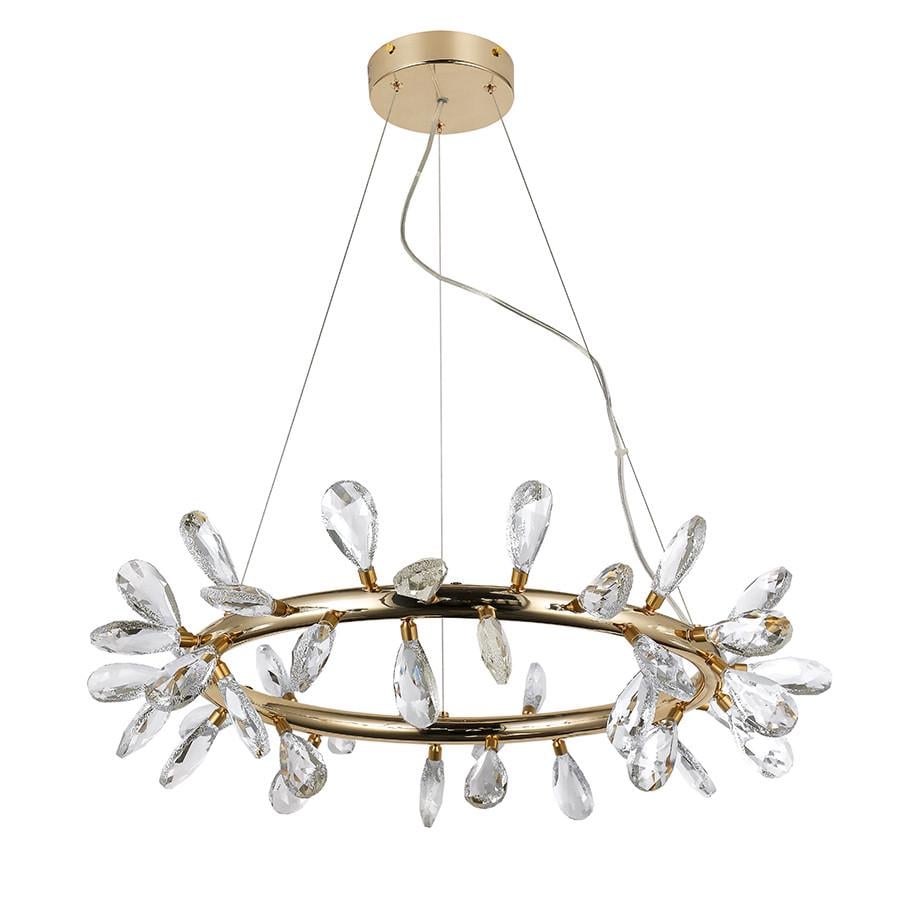 Люстра підвісна світлодіодна Levistella 7856601-42 700FGD+CL Кругла з кришталевими пелюстками LED Бронзовий (2659179374)