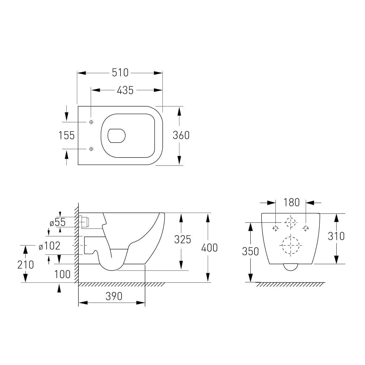 Унітаз компакт-біде VOLLE підвісний сидіння тверде Slim Slow-Closing 51x36x40 см (ANT-54795) - фото 3 Унітаз компакт-біде VOLLE підвісний сидіння тверде Slim Slow-Closing 51x36x40 см (ANT-54795) - фото 3