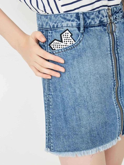 Юбка ONLY 117337520 S Голубой (8024327811695) - фото 4