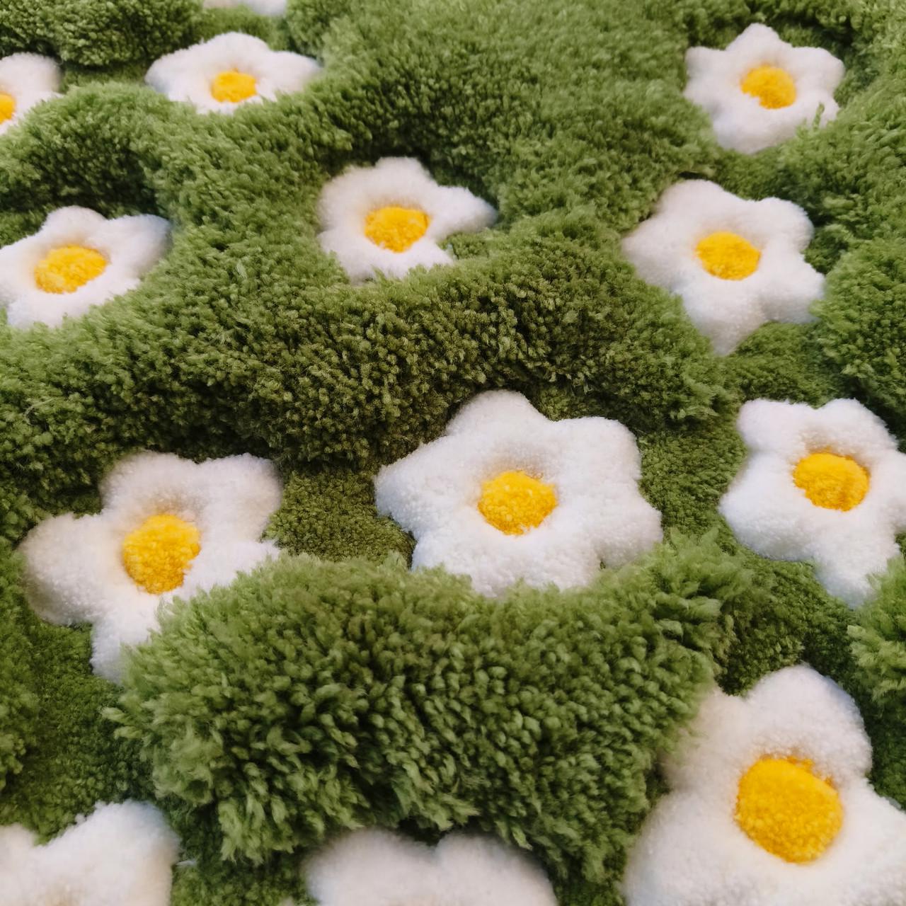 Килим ручної роботи з об'ємним візерунком Ромашкове поле 50х50 см - фото 6 Килим ручної роботи з об'ємним візерунком Ромашкове поле 50х50 см - фото 6