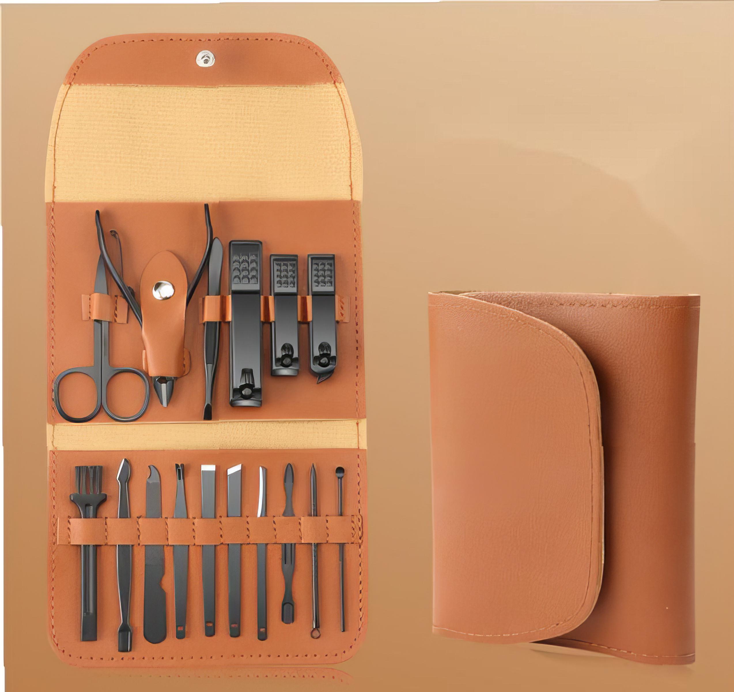 Набір інструментів для манікюру педикюру 16 шт. Коричневий - фото 5 Набір інструментів для манікюру педикюру 16 шт. Коричневий - фото 5