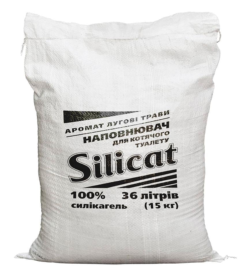 Наповнювач для котячого туалету Silicat силікагелевий із запахом лугових трав 15 кг 36 л (29711153)